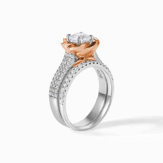 Moissanite Engagement Ring Sterling Silver Jewelry Piece Elegant Design Round Cut Diamond Alternative Gemstone Sparkle Bridal Wedding