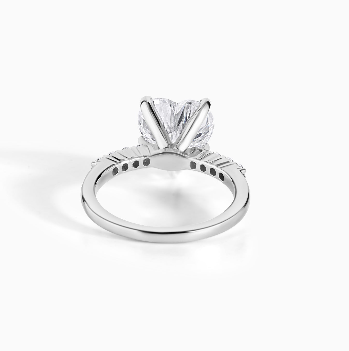 Heart Moissanite Engagement Ring Sterling Silver Diamond Alternative Wedding Band Dainty Elegant