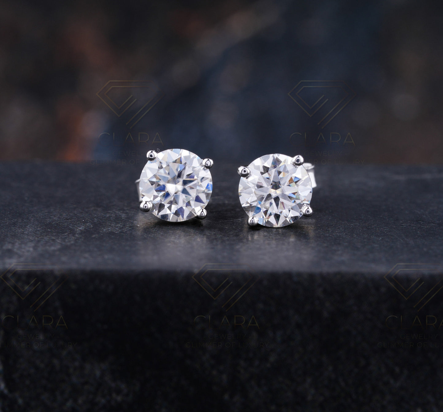 Moissanite Stud Earrings, Sterling Silver, Elegant Minimalist Design, Diamond Alternative