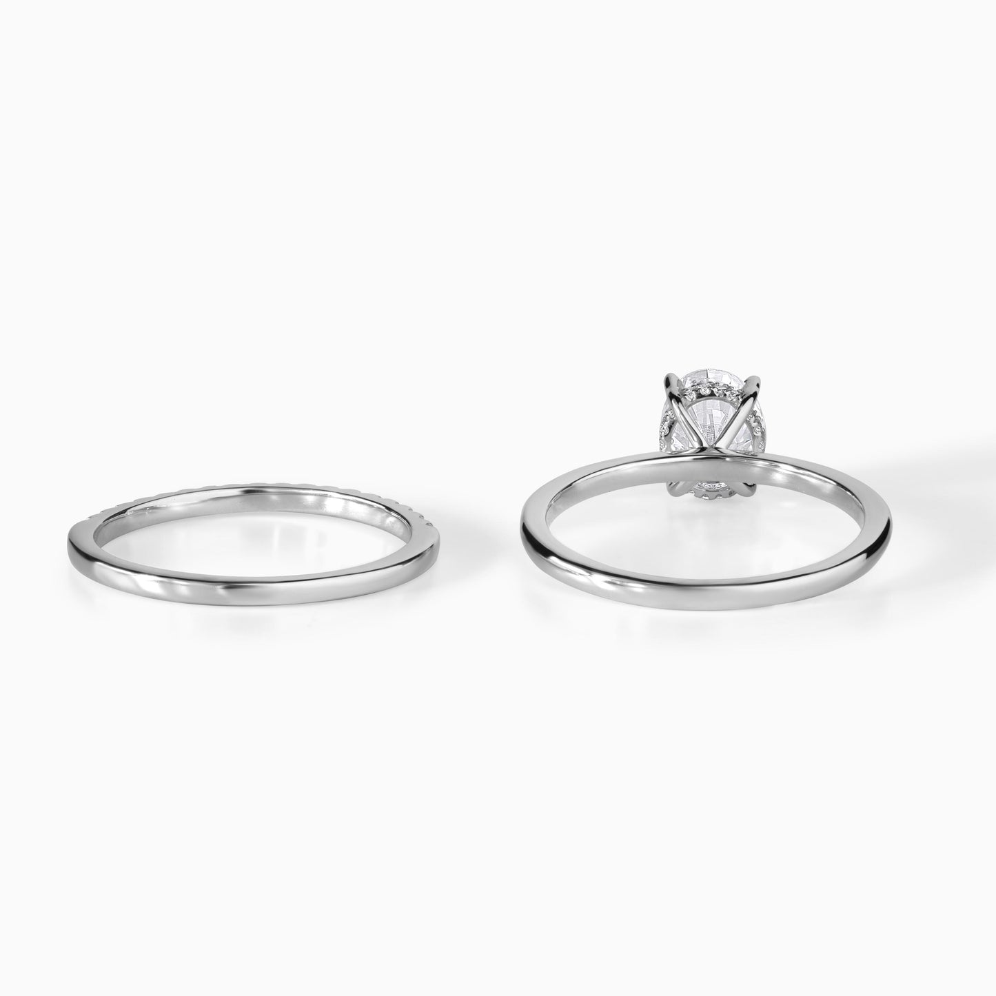 Oval Moissanite Ring Sterling Silver Engagement Ring Hidden Halo Wedding Band Matching Set Bridal Jewelry Wedding Gift Anniversary Present