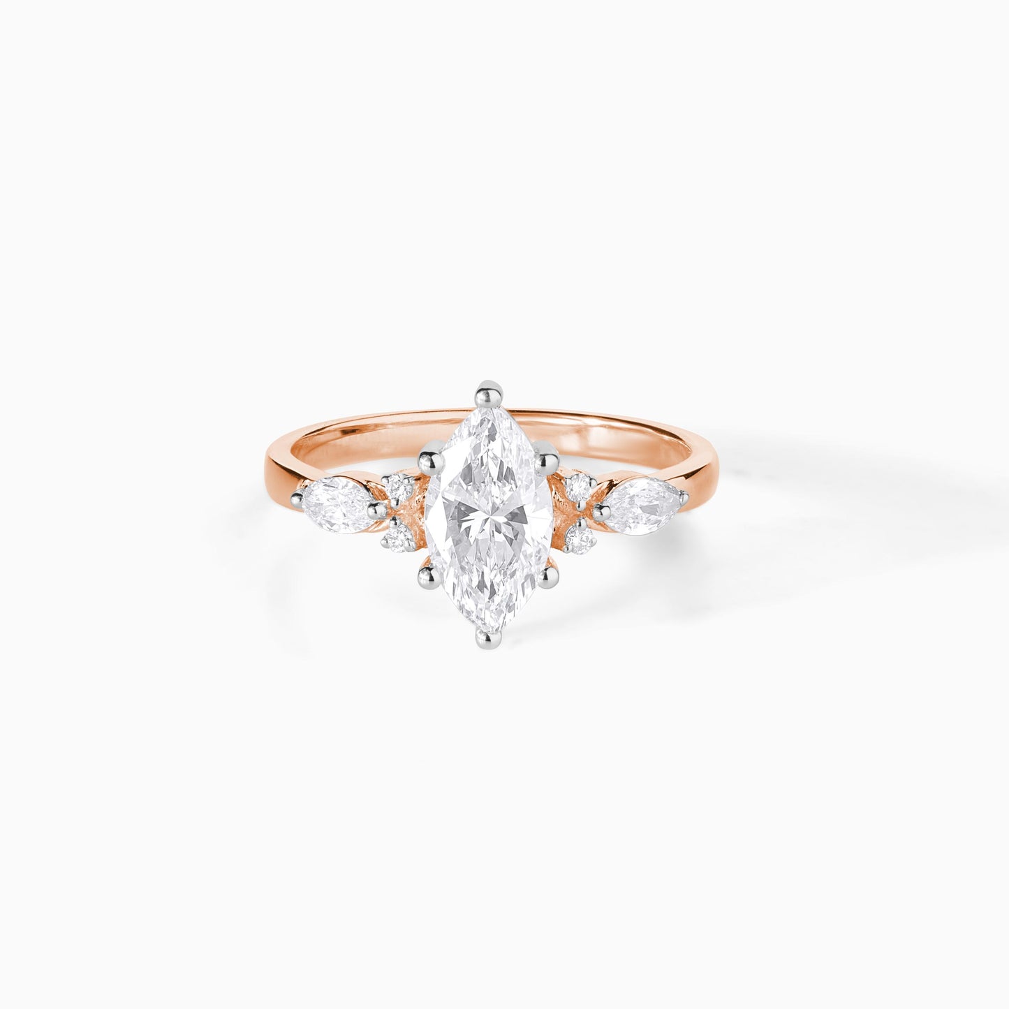 Marquise Moissanite Ring Sterling Silver Engagement Diamond Alternative Bridal Jewelry Wedding Band Anniversary Gift Elegant Design
