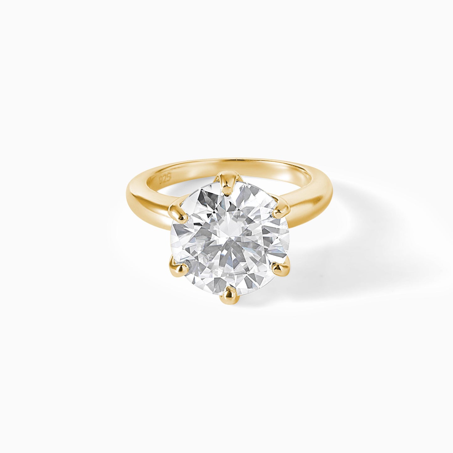 Elegant Round Cut Solitaire Engagement Ring 925 Sterling Silver Promise Ring Classic Minimalist Jewelry Gift for Her Wedding Anniversary Set