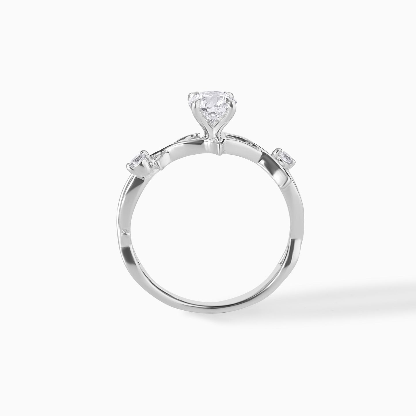 Nature Inspired Vine Round Engagement Ring