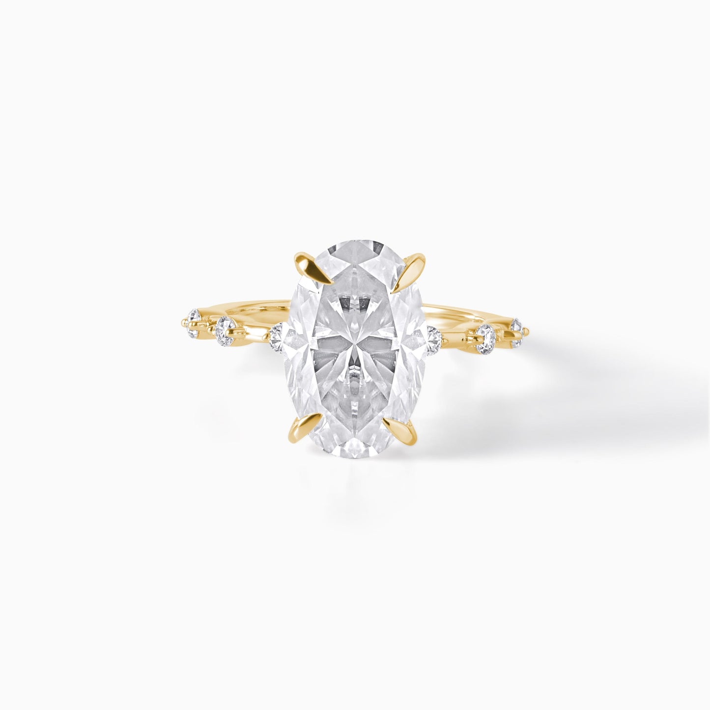 Oval Cut Engagement Ring 925 Sterling Silver Hidden Halo Ring