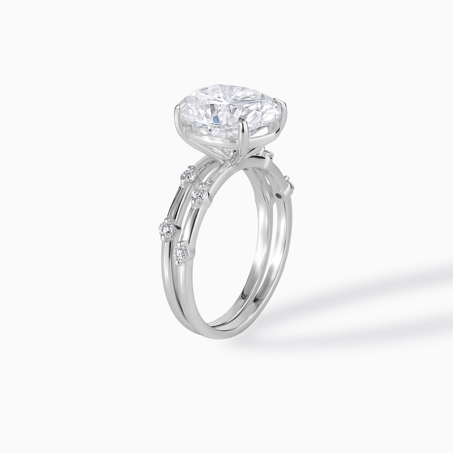 Oval Cut Moissanite Engagement Ring Set