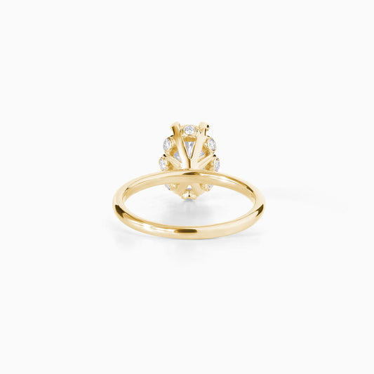 Oval Moissanite Engagement Ring, Yellow Gold Solitaire Ring, Vintage Style Engagement Ring, Minimalist Bridal Ring, Anniversary Gift for Her