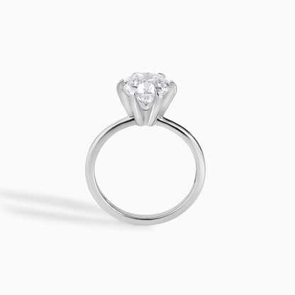 Moissanite Solitaire Ring Round Brilliant Cut Engagement Jewelry Wedding Proposal Classic Design Six Prong Setting Silver Luxury