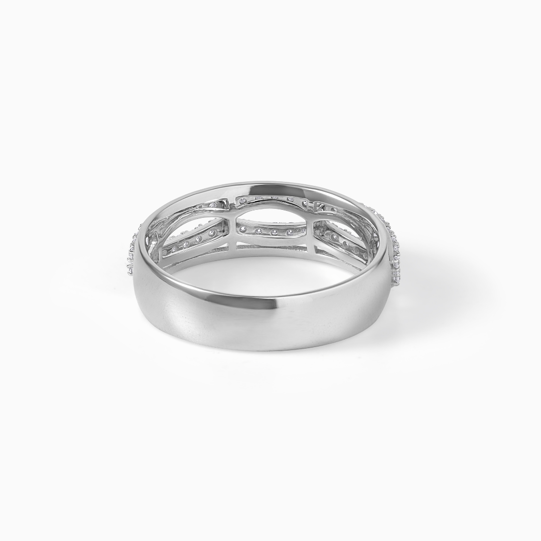 Moissanite Criss-Cross Wedding Band: Wavy Infinity Statement Ring