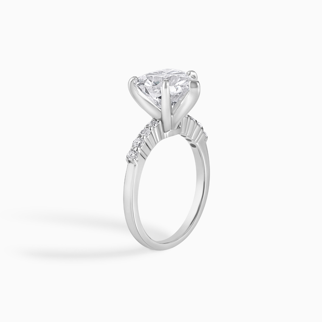 Heart Moissanite Engagement Ring Sterling Silver Diamond Alternative Wedding Band Dainty Elegant