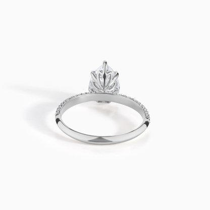 Moissanite Engagement Ring Pear Stone Silver Gold Band Design Mixed Metal Statement Pave Wedding Luxury Bridal Jewelry Gift Anniversary Idea