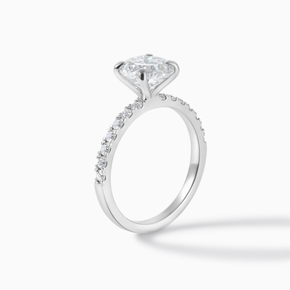 Sterling Silver Moissanite Engagement Ring: Round Brilliant Cut Diamond Alternative