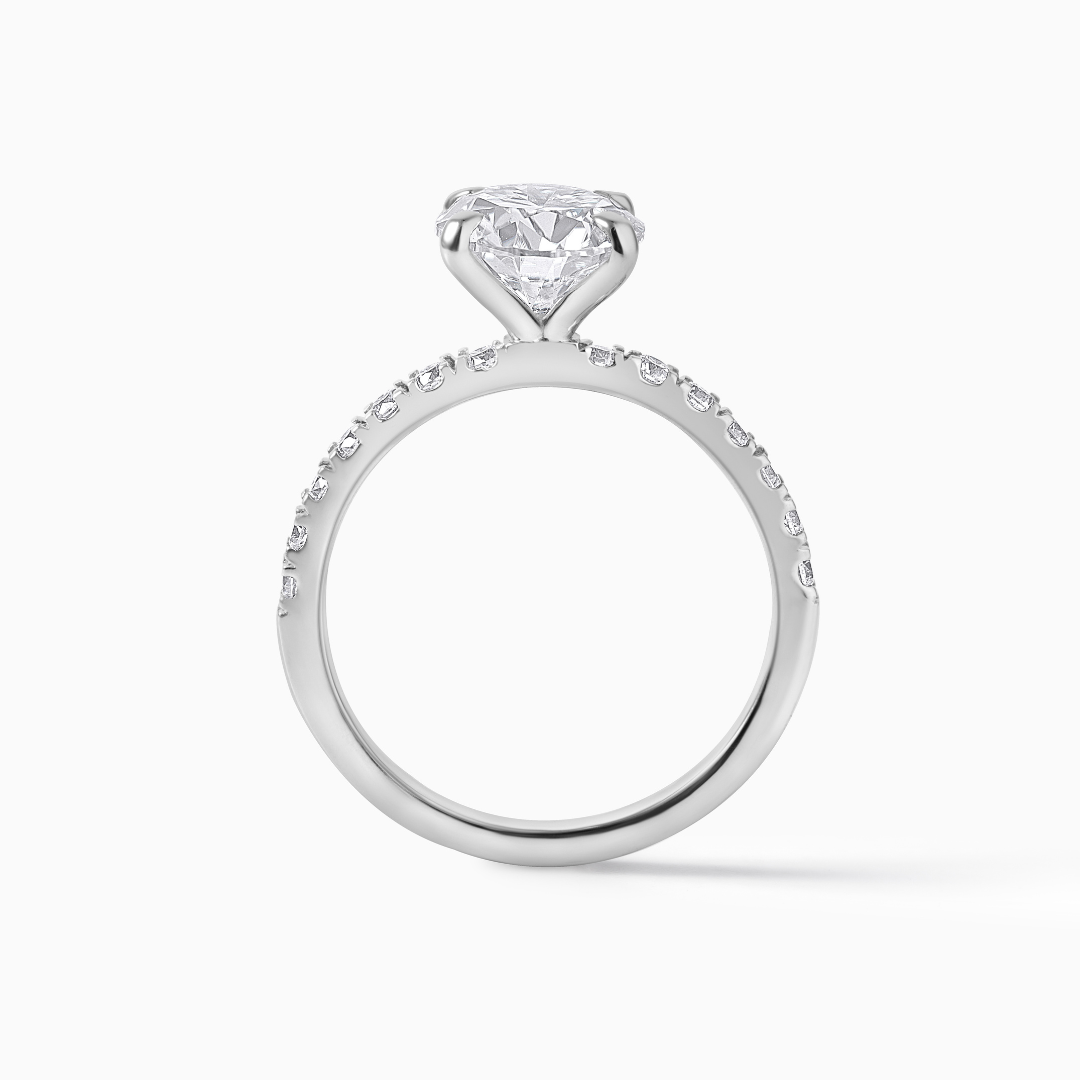Sterling Silver Moissanite Engagement Ring: Round Brilliant Cut Diamond Alternative
