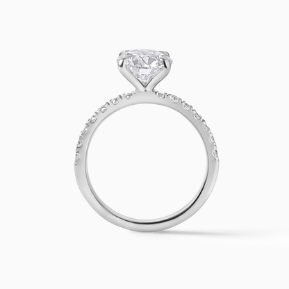 Sterling Silver Moissanite Engagement Ring: Round Brilliant Cut Diamond Alternative