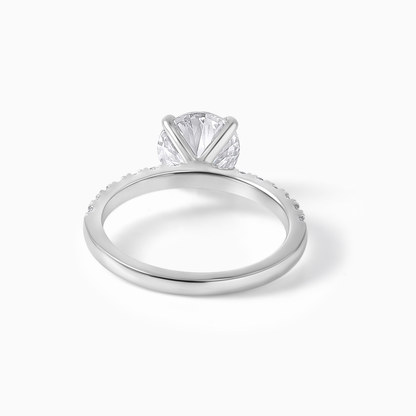 Sterling Silver Moissanite Engagement Ring: Round Brilliant Cut Diamond Alternative