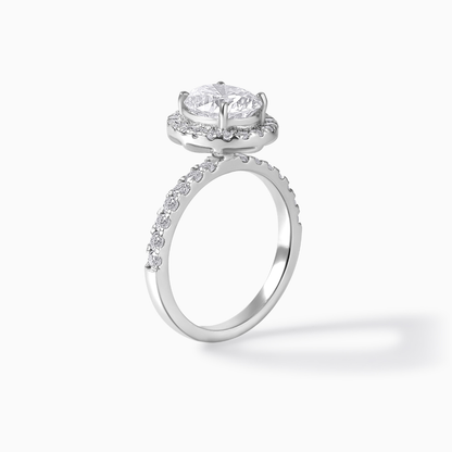 Oval Moissanite Ring Engagement Alternative Diamond Look Alike Jewelry Bridal Piece Elegant Design Sparkly Halo Sterling Silver Wedding Band