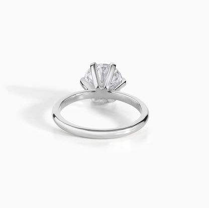 2 CT Round Moissanite 6 Prong Solitaire Ring