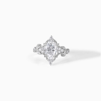 9*7 Pear Halo Engagement Ring