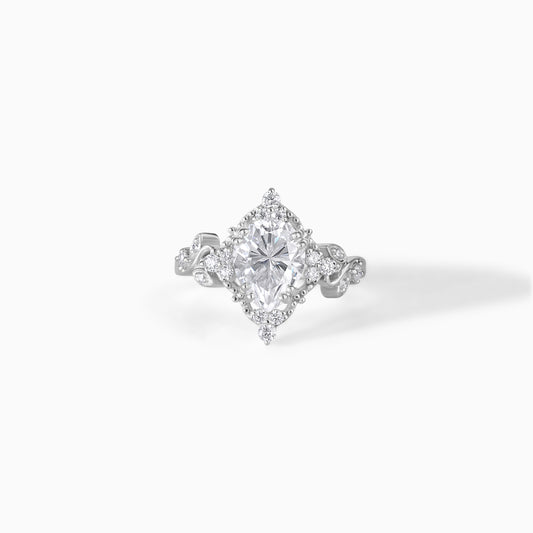 9*7 Pear Halo Engagement Ring