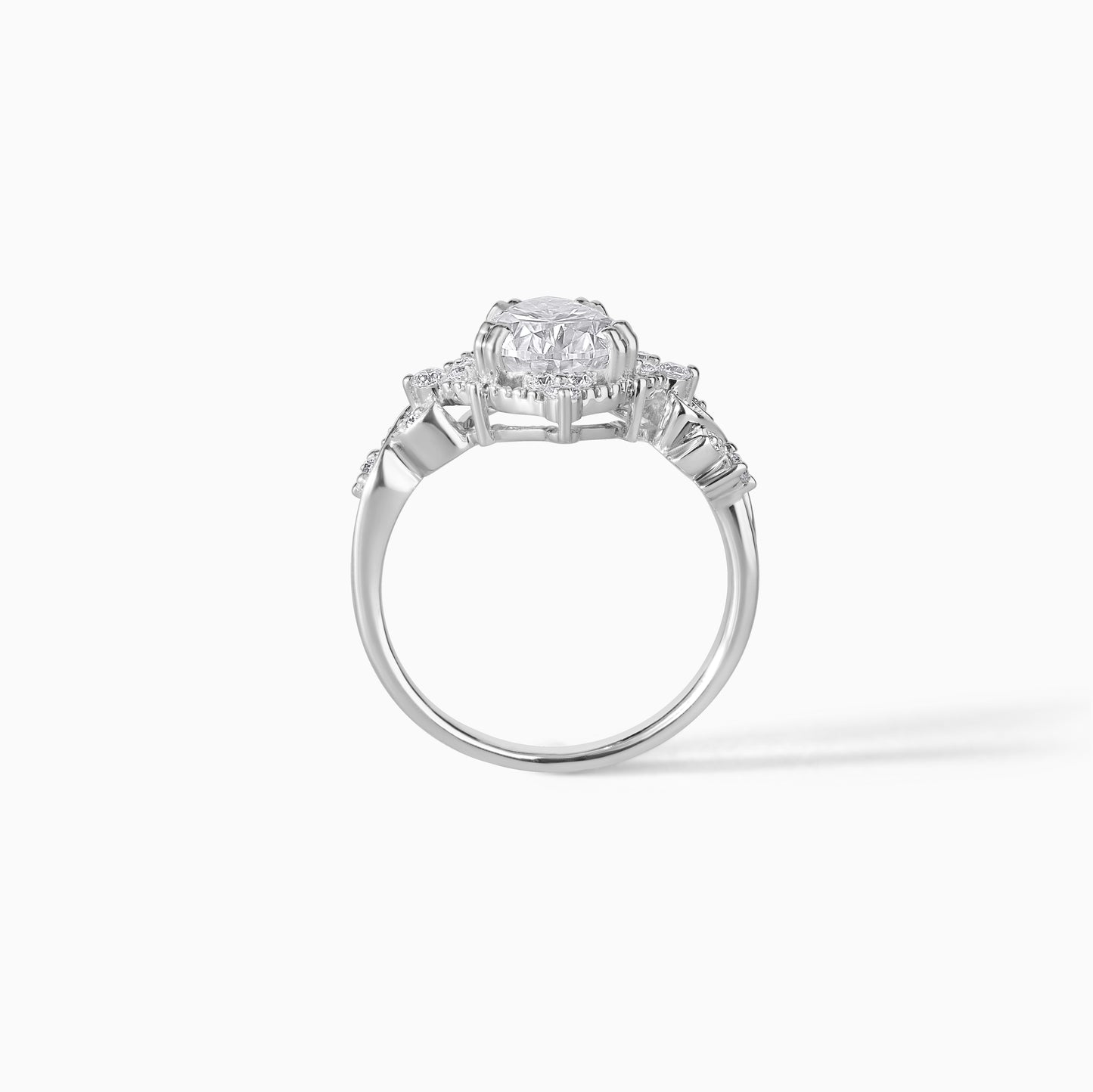 9*7 Pear Halo Engagement Ring