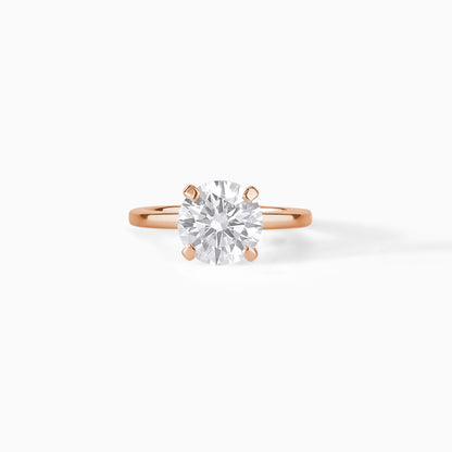 Lab-grown Diamond Solitaire Ring Solid Gold Engagement Round Cut Bridal Jewelry (2.00CT)