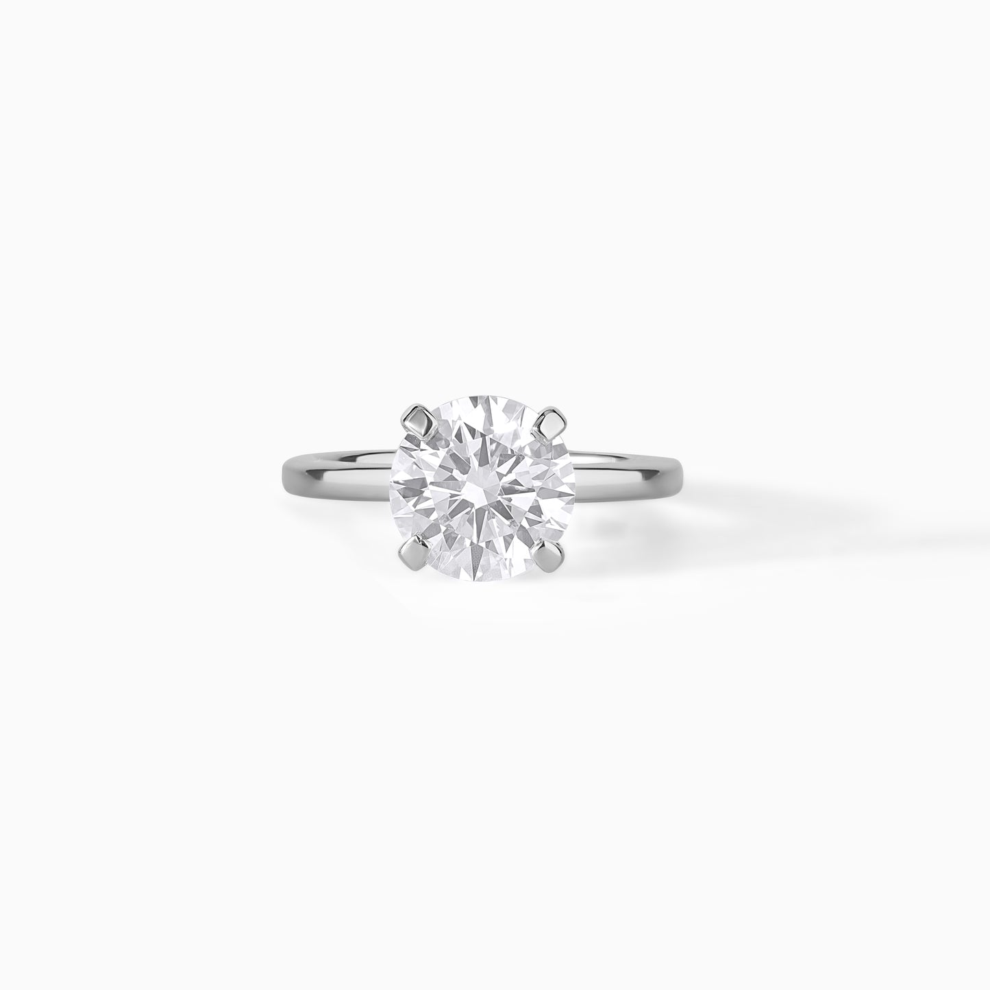 Lab-grown Diamond Solitaire Ring Solid Gold Engagement Round Cut Bridal Jewelry (2.00CT)