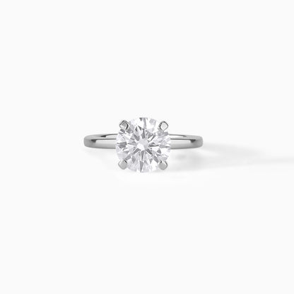 Lab-grown Diamond Solitaire Ring Solid Gold Engagement Round Cut Bridal Jewelry (2.00CT)