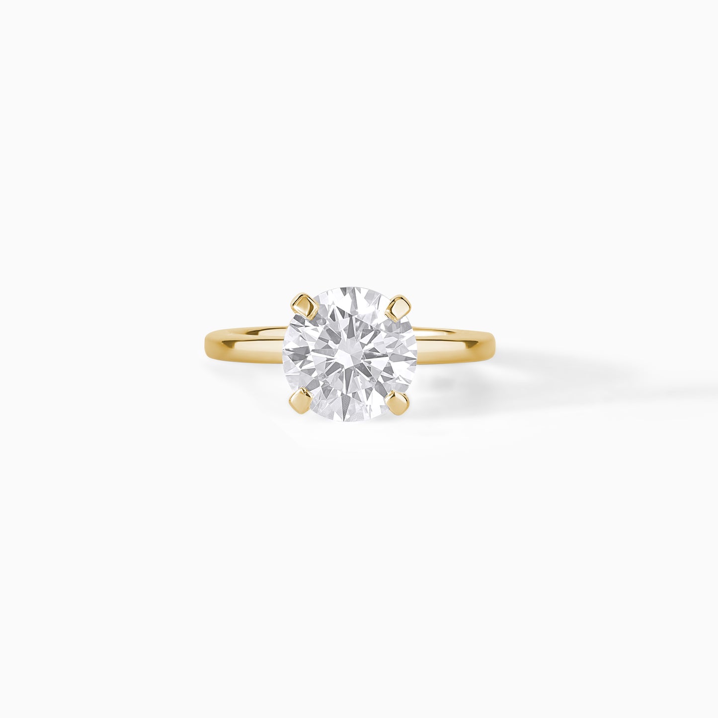 Lab-grown Diamond Solitaire Ring Solid Gold Engagement Round Cut Bridal Jewelry (2.00CT)