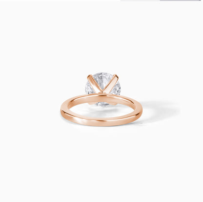 Lab-grown Diamond Solitaire Ring Solid Gold Engagement Round Cut Bridal Jewelry (2.00CT)