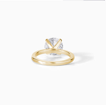 Lab-grown Diamond Solitaire Ring Solid Gold Engagement Round Cut Bridal Jewelry (2.00CT)