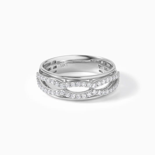 Moissanite Wedding Band Criss Cross Design 925 Silver Ring