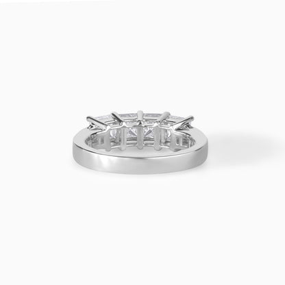 Sterling Silver Princess Cut Moissanite Eternity Band – Engagement Ring