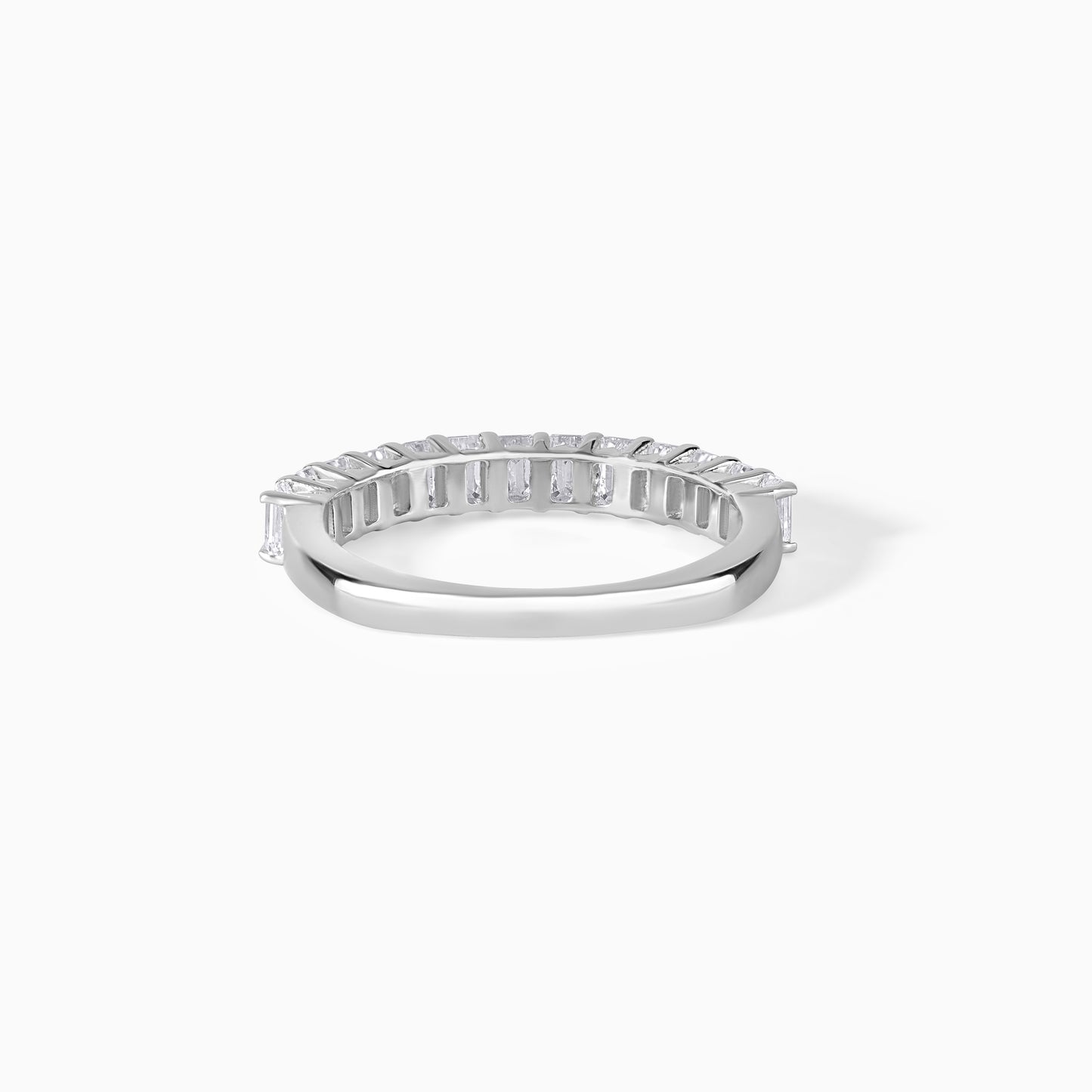 Emerald Moissanite Eternity Wedding Band