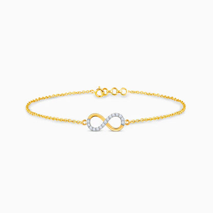 Pure Gold Infinity Bracelet with Dual Stones