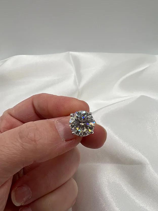 Moissanite Stud Earrings, Sterling Silver, Elegant Minimalist Design, Diamond Alternative