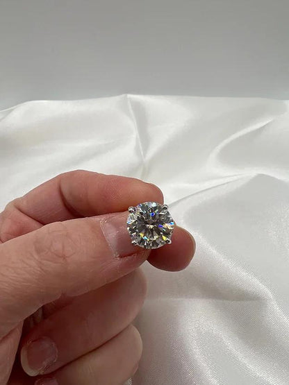 Moissanite Stud Earrings, Sterling Silver, Elegant Minimalist Design, Diamond Alternative