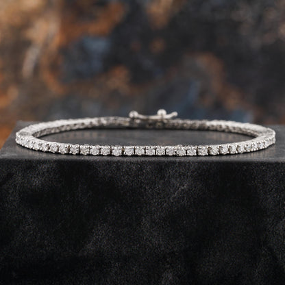 Moissanite Tennis Bracelet Sterling Silver Wedding Jewelry Elegant Accessory Bridal Piece Anniversary Gift Diamond Alternative Luxury Wrist