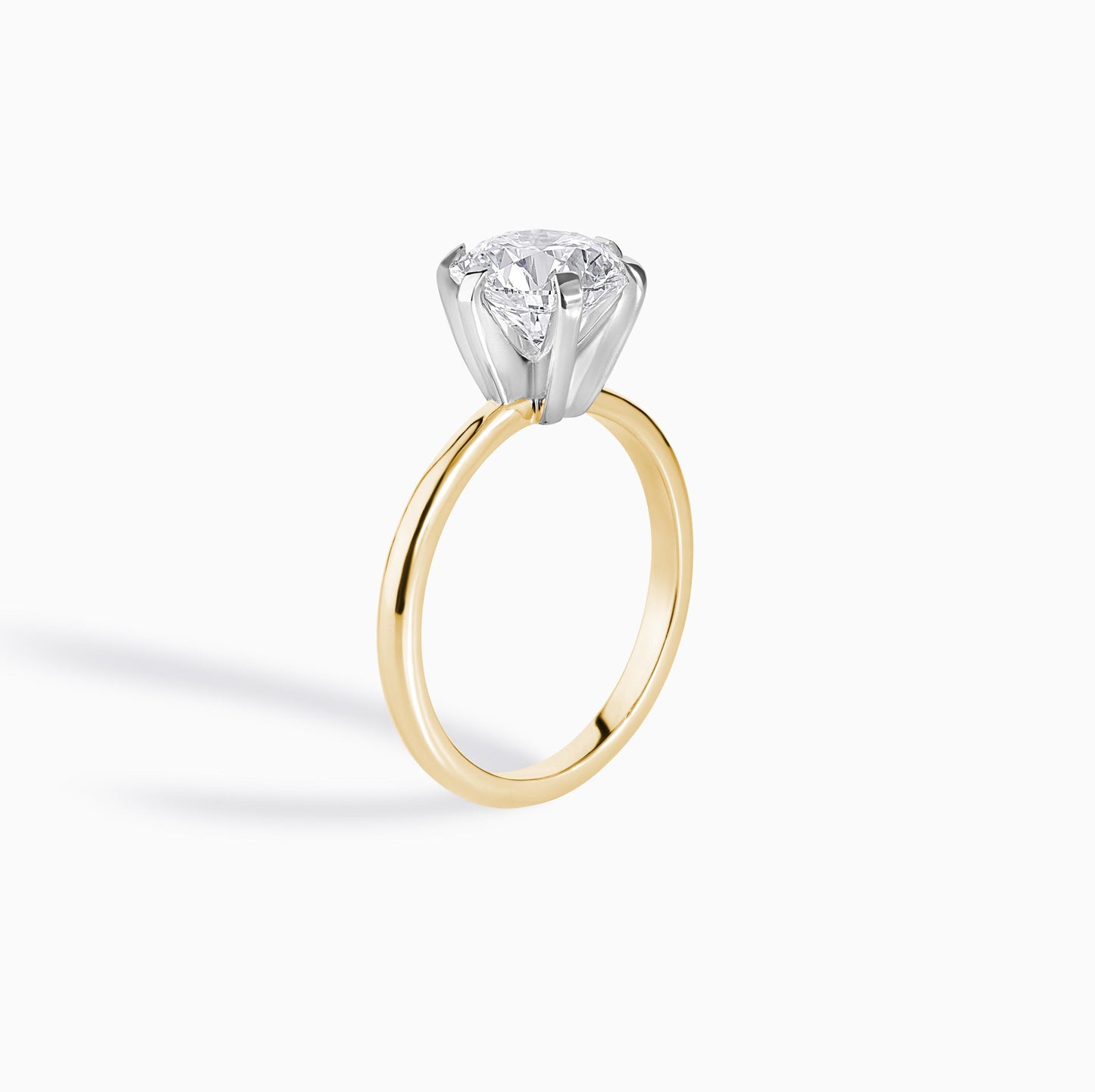 2 CT Round Moissanite 6 Prong Solitaire Ring