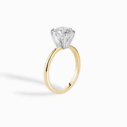 2 CT Round Moissanite 6 Prong Solitaire Ring
