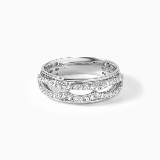 Moissanite Wedding Band Criss Cross Design 925 Silver Ring