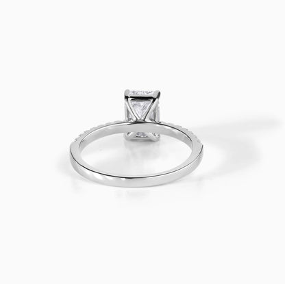 Sterling Silver Radiant Cut Solitaire Engagement Ring – Ethical Moissanite Proposal Band