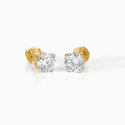 Round Moissanite Stud Earrings: Sterling Silver, Screw Back, Diamond Alternative