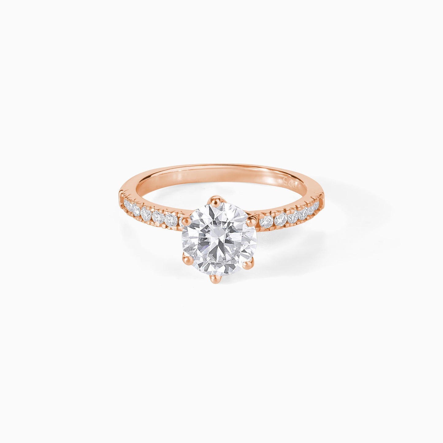 Moissanite Engagement Ring Sterling Silver Round Cut Stone Dainty Band Wedding Jewelry Bridal Gift Anniversary Idea Promise Halo Style