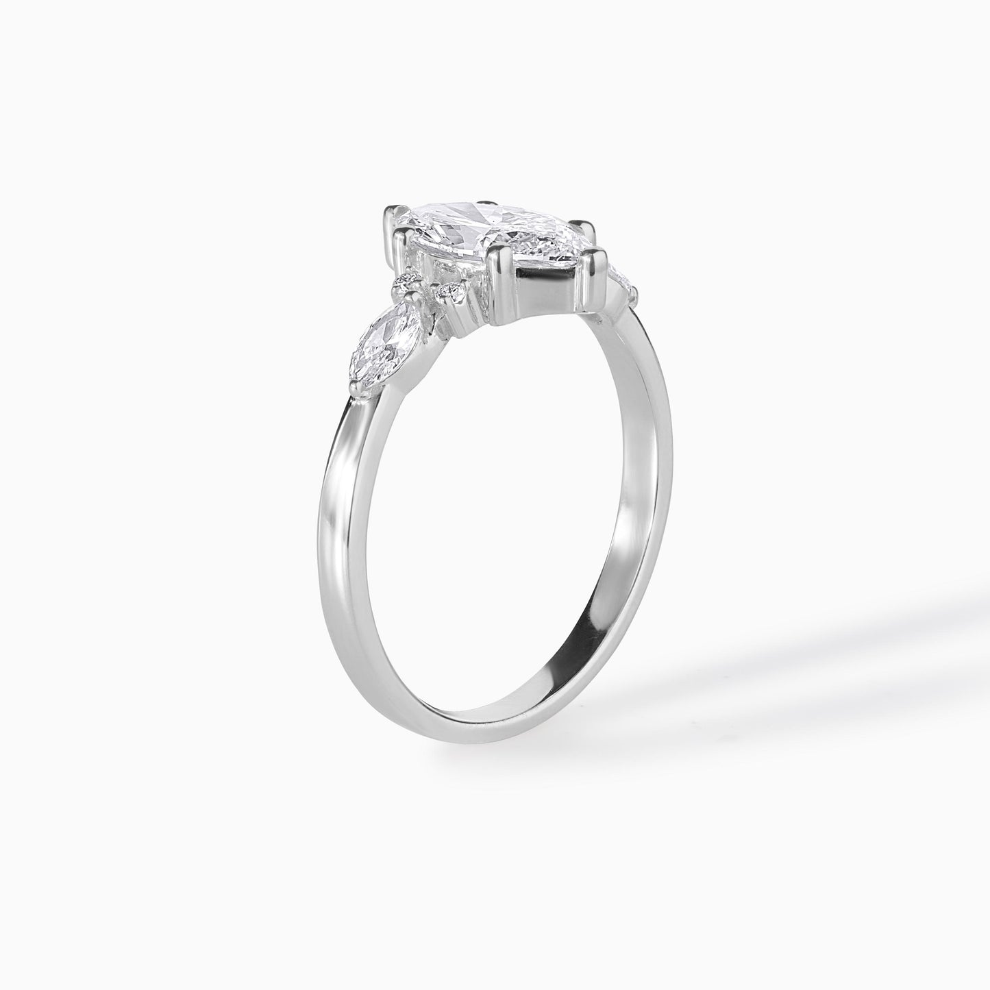 Marquise Moissanite Ring Sterling Silver Engagement Diamond Alternative Bridal Jewelry Wedding Band Anniversary Gift Elegant Design