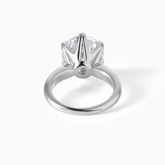 Elegant Round Cut Solitaire Engagement Ring 925 Sterling Silver Promise Ring Classic Minimalist Jewelry Gift for Her Wedding Anniversary Set
