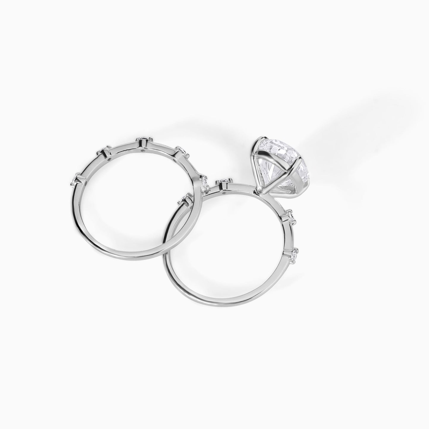 Oval Cut Moissanite Engagement Ring Set