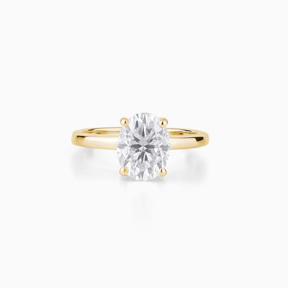 Oval Cut Moissanite Solitaire Engagement Ring, Hidden Halo Silver Ring, Minimalist Bridal Ring, Elegant Promise Ring, Timeless Gift for Her