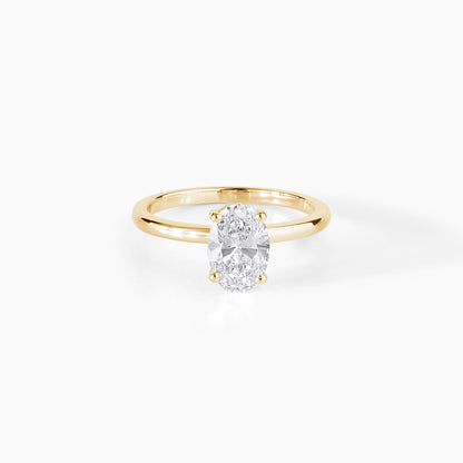 Oval Hidden Halo Moissanite Engagement Ring | 925 Sterling Silver Solitaire (2 Carat)