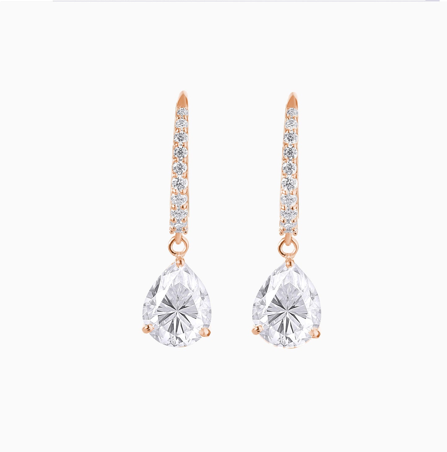 Teardrop Moissanite Earrings: Sterling Silver Bridal Dangle Gemstone Accessories
