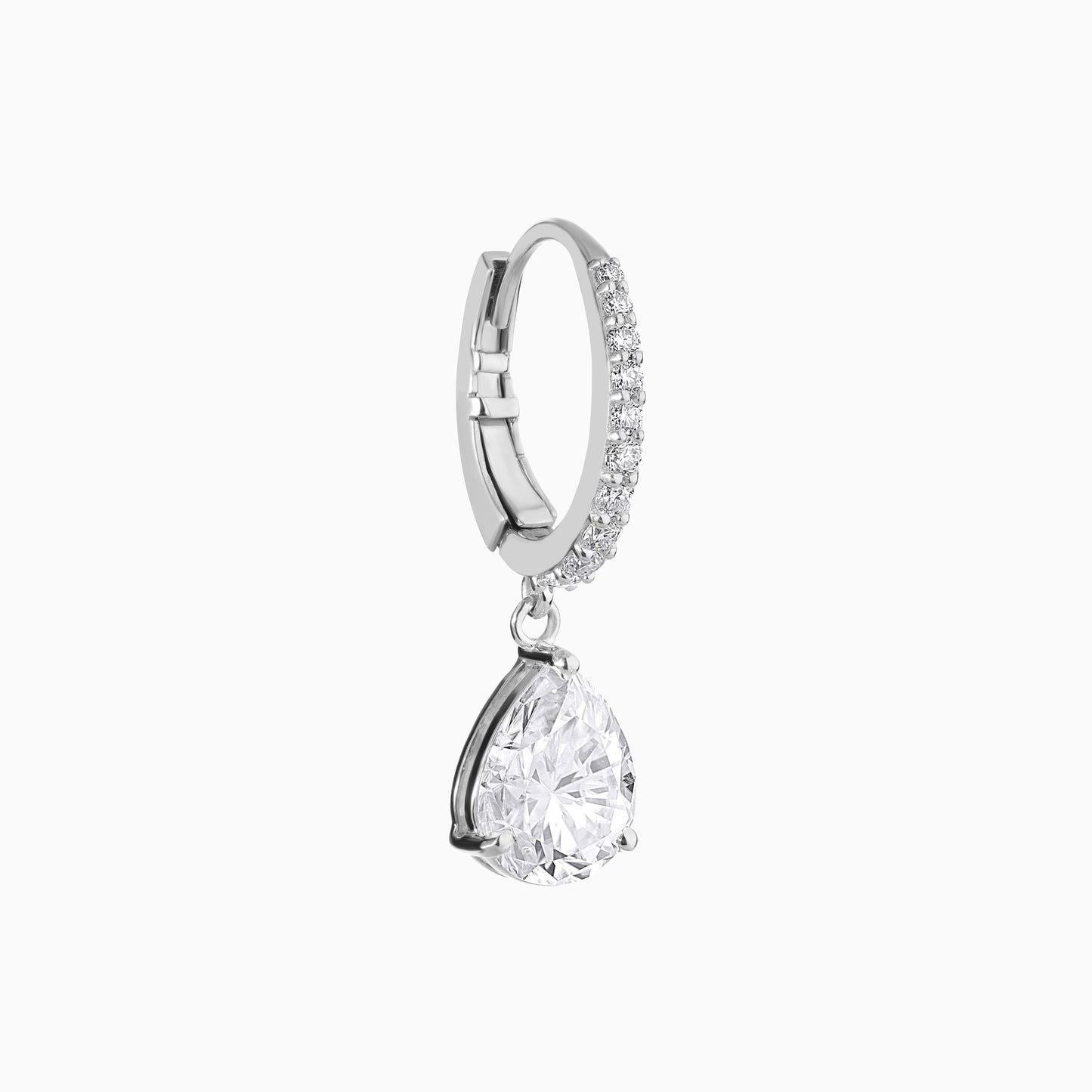 925 Sterling Silver Teardrop Moissanite Drop Earring