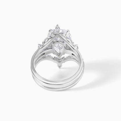EOSJEWELS Magical Design - 5ct Pear w/Guard Moissanite 925 Sterling Silver